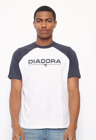 VINTAGE DIADORA SPELLOUT T-SHIRT WHITE