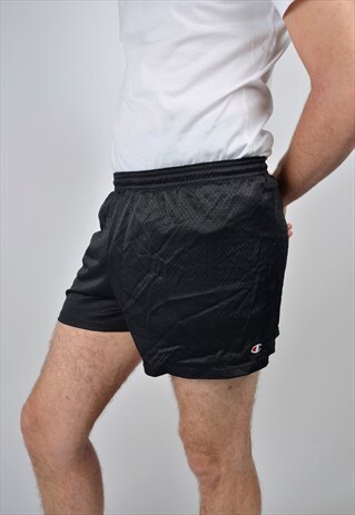 VINTAGE CHAMPION SPORTS SHORTS IN BLACK 90'S