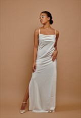 Off-white Cowl-neck Slip Dress