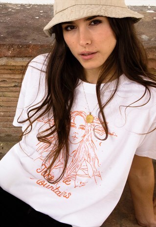 OVERSIZED WHITE TAKE ME TO THE MOUNTAINS T-SHIRT