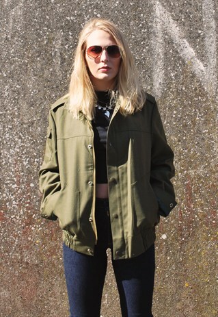 VINTAGE KHAKI BOMBER JACKET