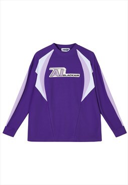 Motorsport sweatshirt thin racing jumper contrast top purple