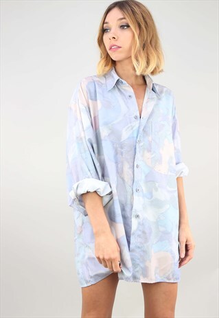 VINTAGE OVERSIZED LONG SLEEVE PATTERNED SHIRT