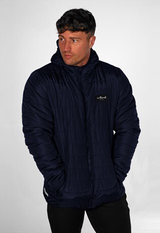 54 FLORAL PUFFA PADDED JACKET - NAVY BLUE