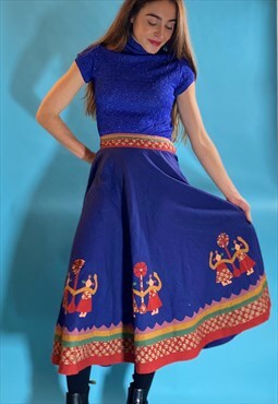 Vintage Applique Folk Skirt 