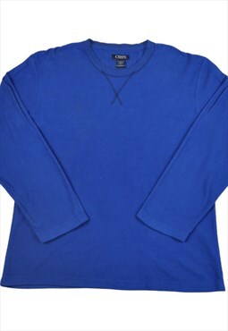 Vintage Chaps Fleece Sweater Blue Large