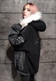 UTILITY BOMBER BUCKLE PARKA JACKET PUNK FLEECE PUFFER BLACK