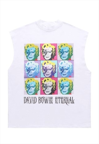 Monroe sleeveless t-shirt retro Bowie tank top surfer vest 