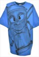 Vintage Blue Cartoon T-shirt - XL