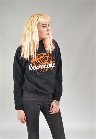 VINTAGE ALEDO BEARCATS BLACK SWEATER