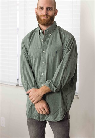 VINTAGE POLO RALPH LAUREN SHIRT 90S M 11.3