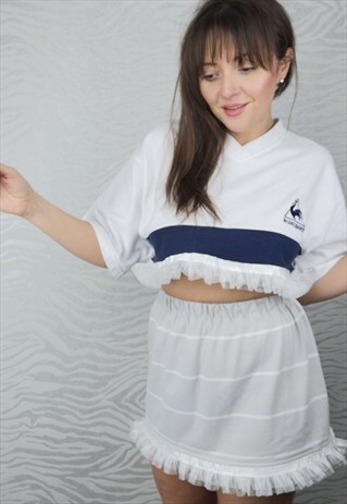 REWORKED VINTAGE LE COQ SPORTIF CO-ORD SKIRT AND TEE-SHIRT