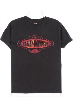Harley Davidson Motor Cycle 90's Spellout Short Sleeve T Shi