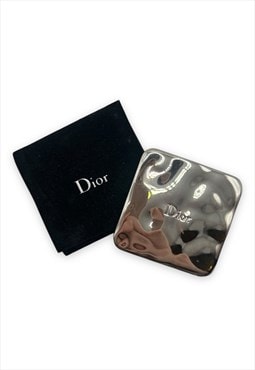 Vintage Dior Mirror Compact square metal Silver Tone