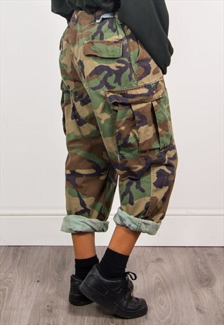 VINTAGE 90'S CAMO CARGO PANTS TROUSERS
