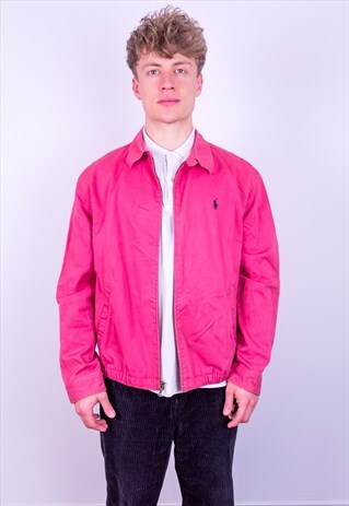 VINTAGE RALPH LAUREN HARRINGTON JACKET IN CORAL RED