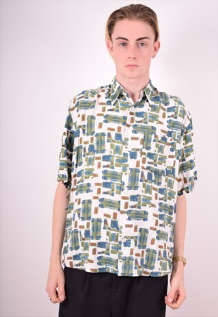 MENS VINTAGE SHIRT MEDIUM GREEN 90S