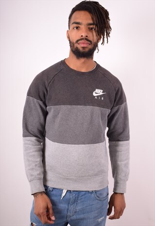 NIKE MENS VINTAGE SWEATSHIRT JUMPER SMALL GREY 90S