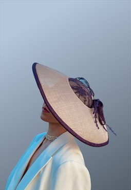 Vintage Disc Purple Occasion Races Hat