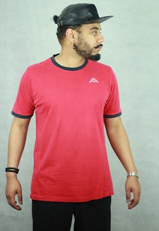 VINTAGE KAPPA RETRO LOGO RED T-SHIRT