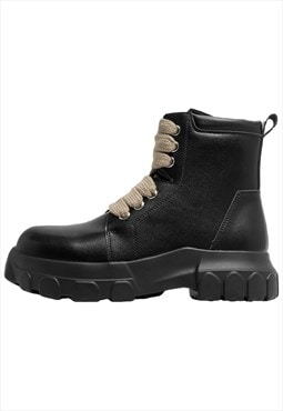 Punk ankle boots chunky sole Hiking shoes tractor trainers