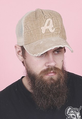 VINTAGE BEIGE CORDUROY BASEBALL CAP