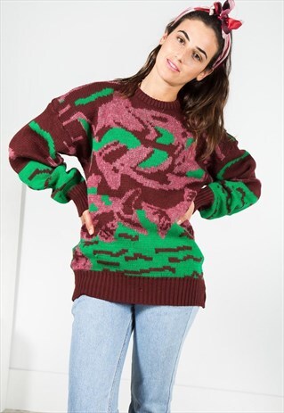 ON SALE VINTAGE 80S CLASSIC KNITWEAR JUMPER / S0049