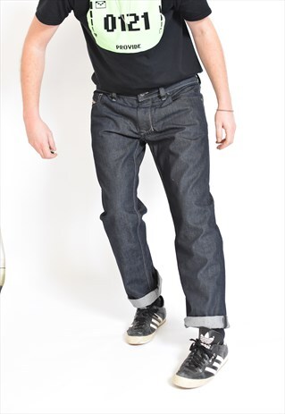 VINTAGE NAVY BLUE DIESEL LARKEE STRAIGHT LEG DENIM JEANS