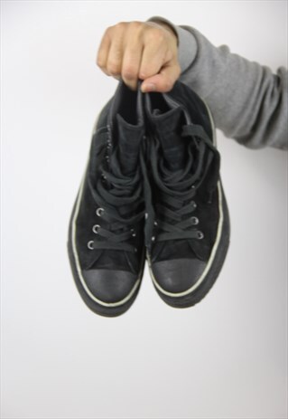 VINTAGE CONVERSE SUEDE BLACK HIGH-TOP TRAINERS