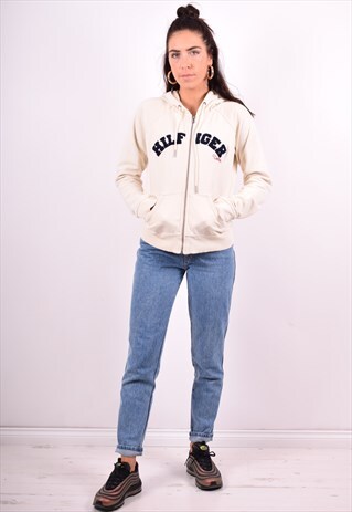 TOMMY HILFIGER WOMENS VINTAGE HOODIE JACKET MEDIUM 90'S