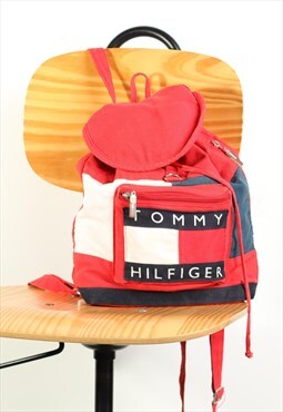 Vintage Tommy Hilfiger Skript Backpack Rucksack Bag 