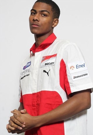 VINTAGE PUMA RACING SHIRT WHITE