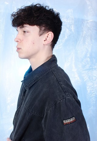 VINTAGE NAPAPIJRI BLACK HARRINGTON JACKET