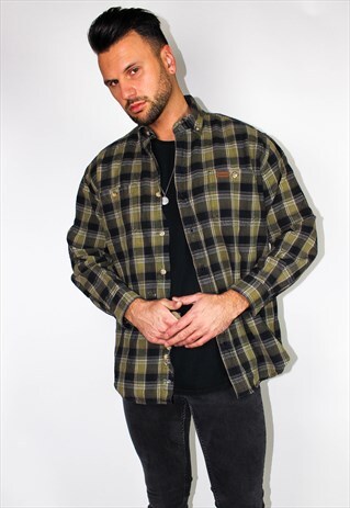 VINTAGE CARHARTT PLAID FLANNEL SHIRT