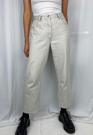 YSL VINTAGE JEANS 90S TROUSERS HIGH WAISTED DENIM STRAIGHT