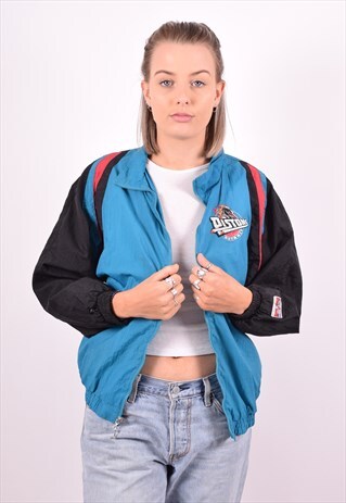 NBA WOMENS VINTAGE DETROIT PISTONS TRACKSUIT TOP JACKET XL B