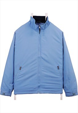 Vintage 90's LL BEAN Windbreaker Jacket Printed Zip Up Blue