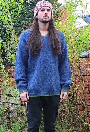 VINTAGE 90S SWEATER SHOP KNIT JUMPER - LARGE - MADE IN UK