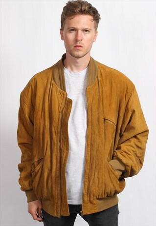 VINTAGE SUEDE OVERSIZED BOMBER JACKET