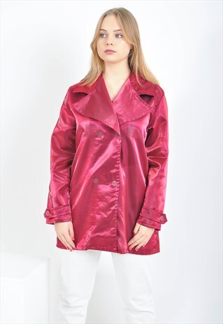 VINTAGE TRENCH DISCO JACKET IN MAROON