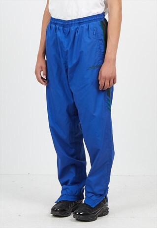 VINTAGE RETRO BLUE ADIDAS TRACK BOTTOMS JOGGERS