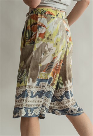 VINTAGE 70S BOHO PATTERNED SAFARI SHORTS