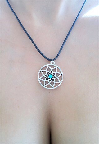 FLOWER NECKLACE - BLACK CORD NECKLACE