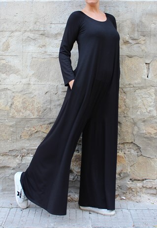 BLACK MAXI JUMPSUIT/ PLUS SIZE JUPSUIT/ OVERSIZED JUMPSUIT