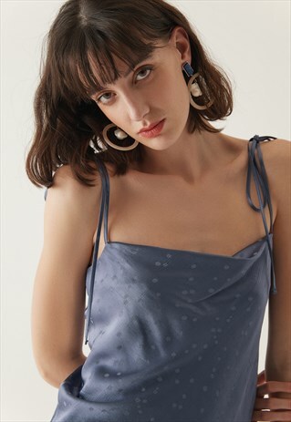 SATEEN BLOUSE WITH TIE STRAPS