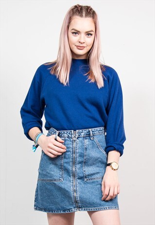 VINTAGE 90'S BASIC BLUE SWEATER SWEATSHIRT