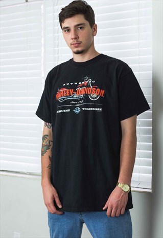 VINTAGE HARLEY DAVIDSON T-SHIRT LOGO 90S XL 10.6