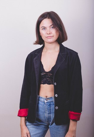 TOMMY HILFIGER CORDUROY BLACK BLAZER
