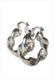Silver twisted hoops