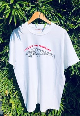 Protect The Pangolins wildlife print White T-shirt